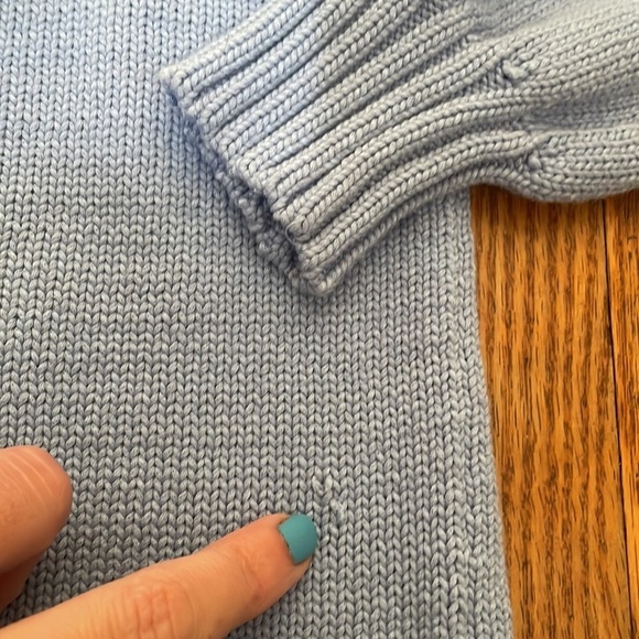 Talbots Cotton Blend Lace Up Sweater Blue size P (petite small) - Picture 6 of 7